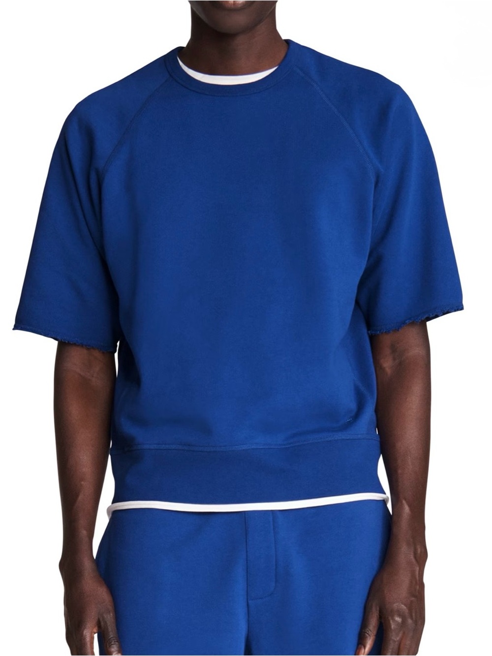 RAG & BONE City Organic Loopback Blue Cotton-Jersey Oversized Sweatshirt Medium